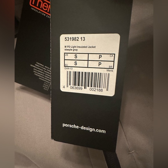 NWT $465 Porsche Design Insulated jacket Steeple Grey Small S trench down jacket - Picture 10 of 12